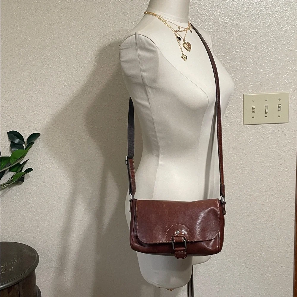 Jack Georges Brown Leather Crossbody Bag